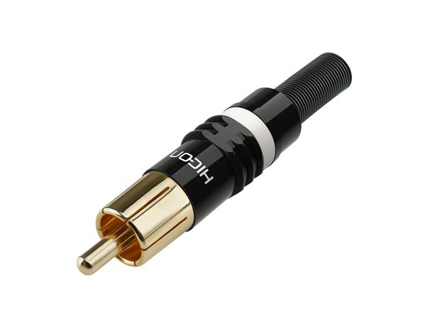 KabelPlug - hvit HICON RCA, 2-pole , metal 