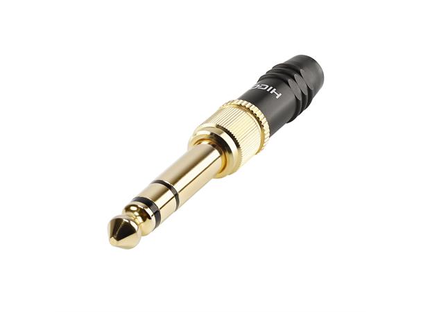 HICON HI-J3563S 3.5mm/6.3mm Jack han Maks kabel Ø5.8mm. 3.5mm med 6.3mm adap. 