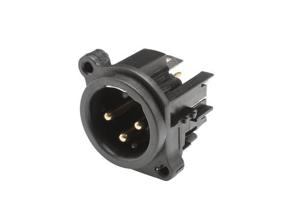 HICON HI-X3AM-PV XLR han for chassis For PCB mont. Loddetilk. 