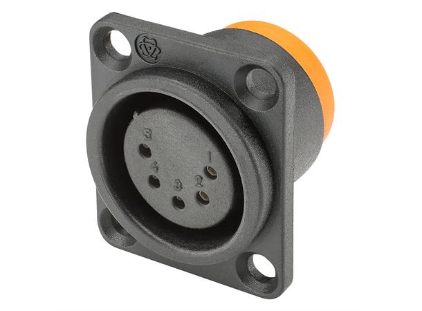 HICON HI-X5DF-HD-B 5-pin XLR hun chassis Sort. D-panel, IP54 