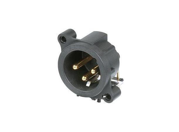 Neutrik NC3MA-H XLR chassis 3p han horisontal PCB