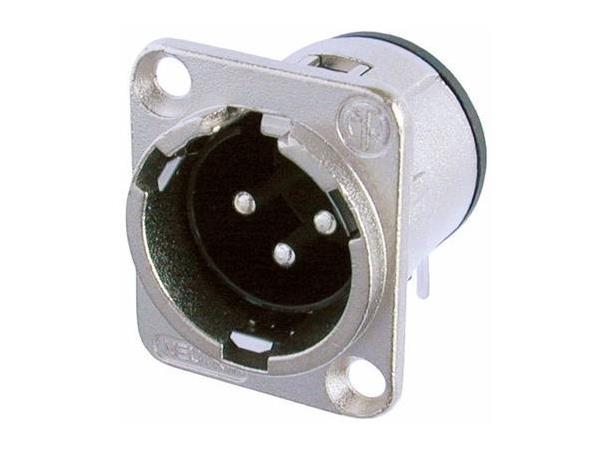 Neutrik NC3MD-H XLR chassis 3P Han Sort horisontal PCB