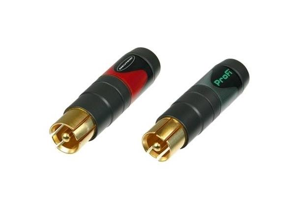 Neutrik NF2C-B/2 Phono RCA plugg x2 Han Sort/Gull PROFI 