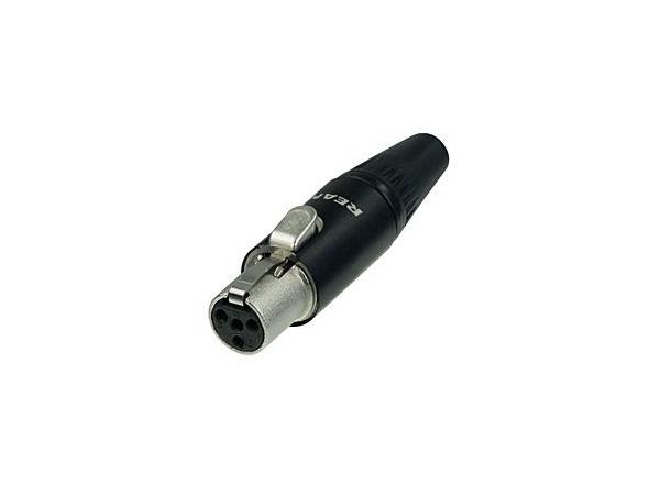 Neutrik REAN RT4FC-B Tiny XLR TA4F plugg hun sort/gull 