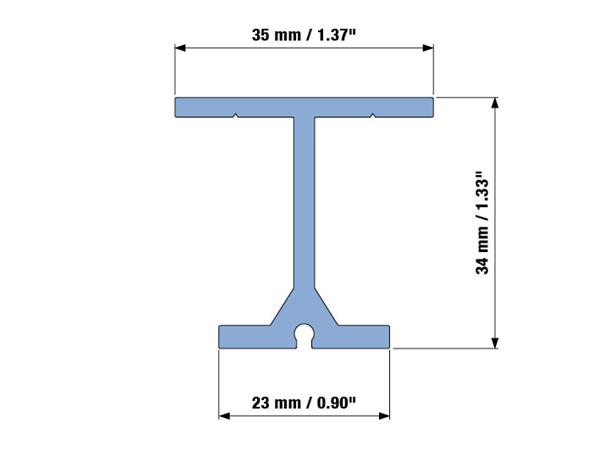 TRUMPF track straight Predrilled, 600 ecru