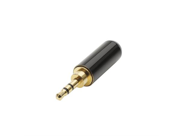 HICON HI-J25S01-BLK 2.5mm MiniJack han Stereo. Maks Ø3.8mm