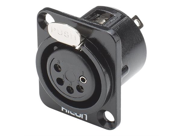 HICON HI-X5DF-M 5-pin XLR hun chassis Sort. D-panel 