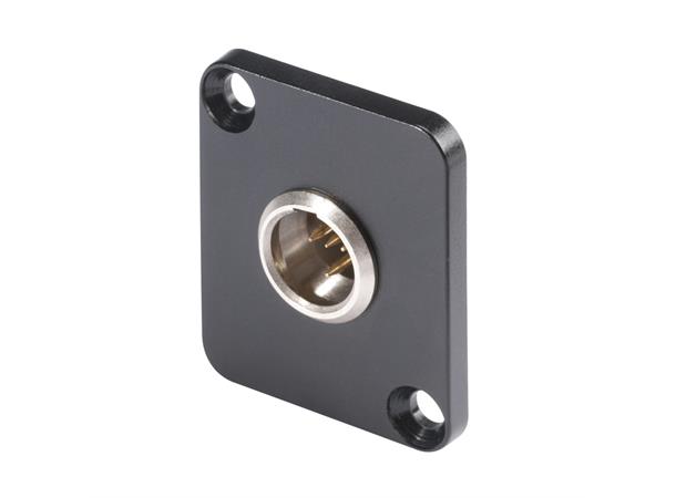 HICON HI-XMDM4 4-pin Mini XLR han D-panel. Loddetilk.