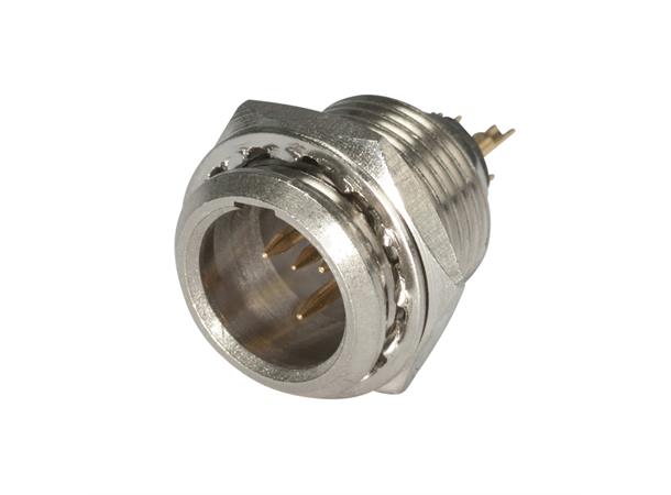 HICON HI-XMEM4 4-pin Mini XLR han For chassis. Loddetilk. 