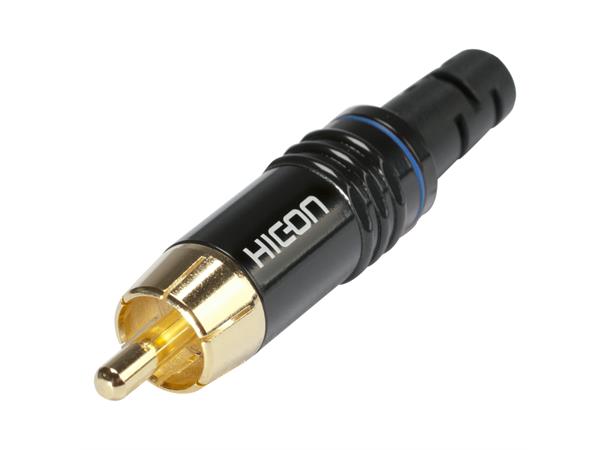 KabelPlug - blå HICON RCA, 2-pole , metal