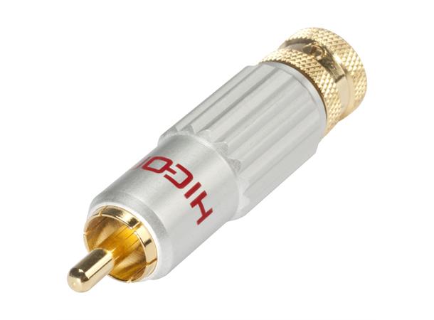 KabelPlug - rød HICON RCA / phono connector