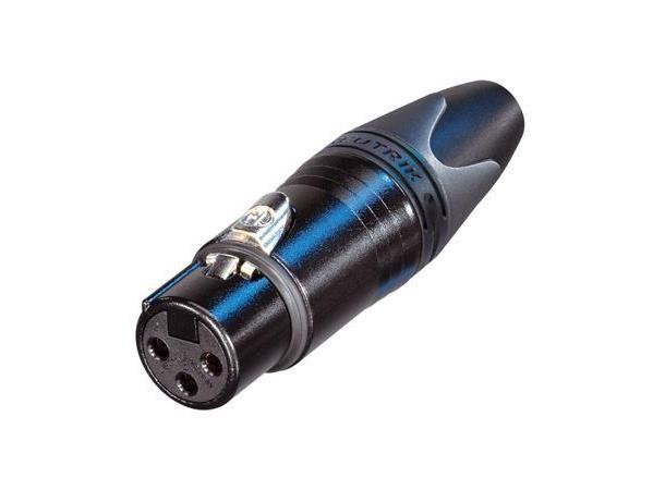 Neutrik NC3FXX-B XLR plugg 3P Hun Sort/Gull 