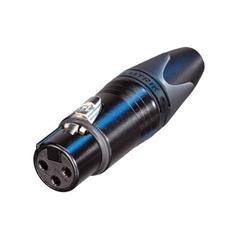 Neutrik NC3FXX-B XLR plugg 3P Hun Sort/Gull