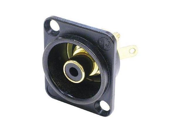 Neutrik NF2D-B-0 Phono Chassis Hun Sort D-type isolert RCA 