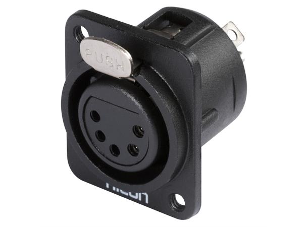 HICON HI-X5DF-M3 5-pin XLR hun chassis Sort. D-panel. M3 gjenger 