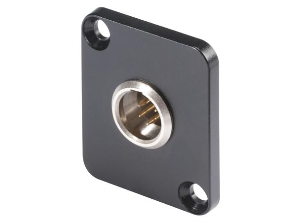 HICON HI-XMDM5 5-pin Mini XLR han D-panel. Loddetilk.