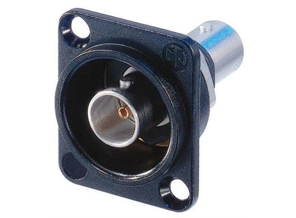 Neutrik NBB75DFIB-P BNC D Sort ch feedthrough Forlenget Iso 