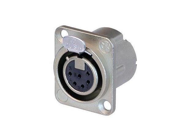 Neutrik NC6FD-LX chassis 6P Hun Nikkel 