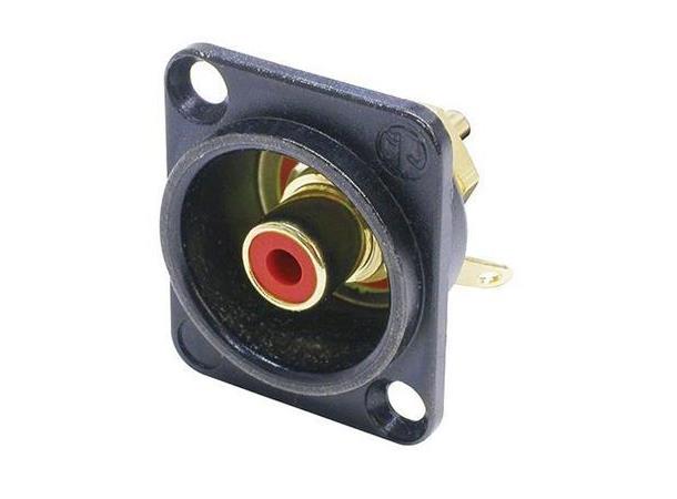 Neutrik NF2D-B-2 Phono Chassis Hun Rød D-type isolert RCA 