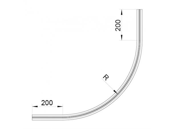 TRUMPF 95 track Curved with splice, r100 cm, ecru