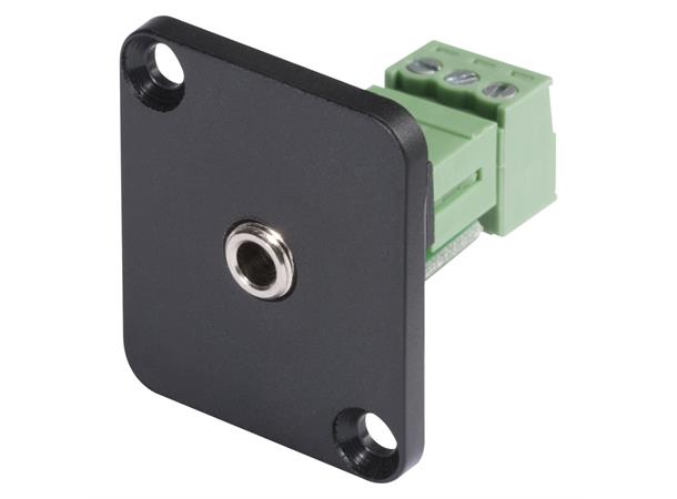 HICON HI-J35SEFD-S 3.5mm MiniJack hun Stereo. D-panel, skruterminal 