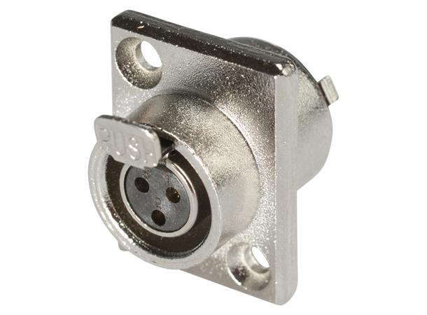 HICON HI-XMEF3 3-pin Mini XLR hun D-panel. Loddetilk.
