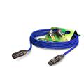 AES/EBU Binary 234, blå,  2,50m 3-Pins DMX, Neutrik.