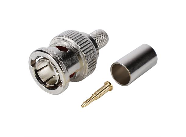 BNC 75 Ohm 0.6/3.7mm HICON BNC crimp-male connector 0.6/3.7 
