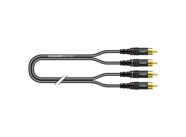 IC Onyx 2x0,25qmm, sort,  2,50m Phono Phono 