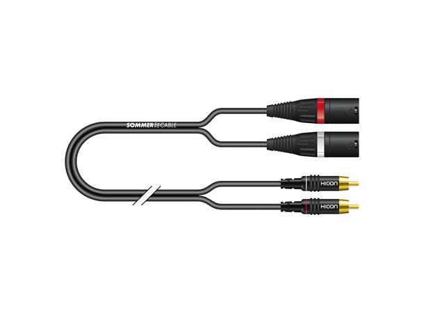 IC Onyx, sort,  5,00m Y-patch, SC-Onyx, XLR / RCA