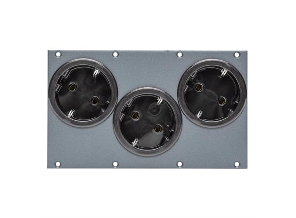 SYSBOXX Front panel 2HE, 4BE, 3xSchuko 