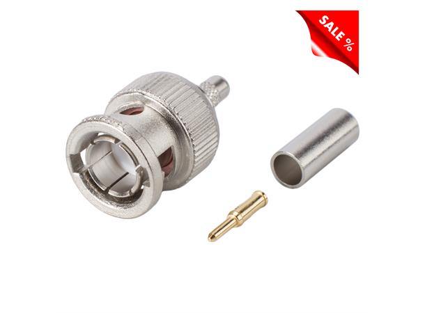 Telegärtner BNC crimp connector 0.4/2.5 straight, nickel coloured
