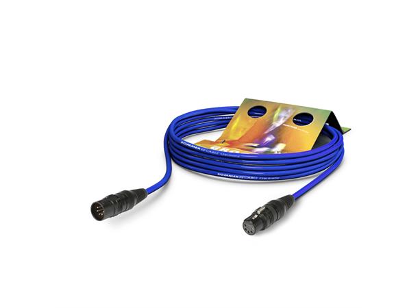 AES/EBU Binary 234, blå,  2,50m 5-Pins DMX, Hicon. 