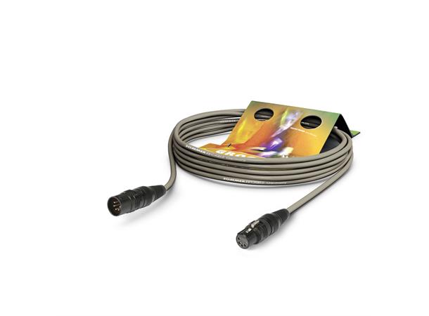 AES/EBU Binary 434, grå,  2,50m 5-Pins DMX, Hicon. 