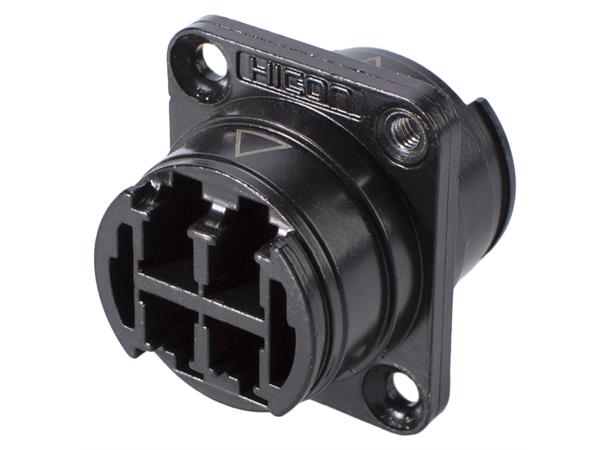 HICON 4 x LC, metal- Patch-female connector, Type D M3, black 