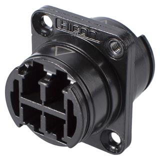 HICON 4 x LC, metal- Patch-female connector, Type D M3, black