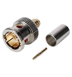 HICON BNC 3G-SDI crimp connector 0.8/3.7 Straight, nickel coloured