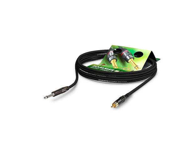 IC Tricone sort,  1,50m 1 x 0.22 mm² | jack / RCA, NEUTRIK® 