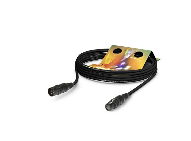 AES/EBU Binary 434, sort,  2,50m 5-Pins DMX, Hicon.