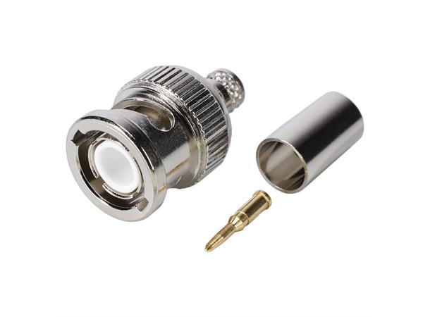 BNC-CrimpPlug, 75 Ohm Crimp-male connector 0.6/3.7, straight 