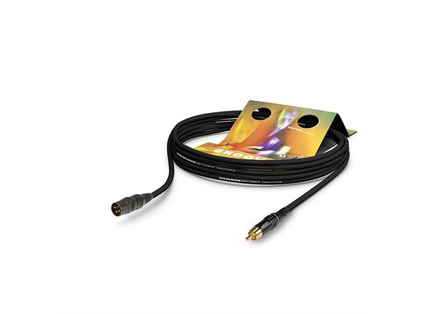 IC Tricone sort,  0,50m 1 x 0,22 mm² | XLR / RCA, HICON 