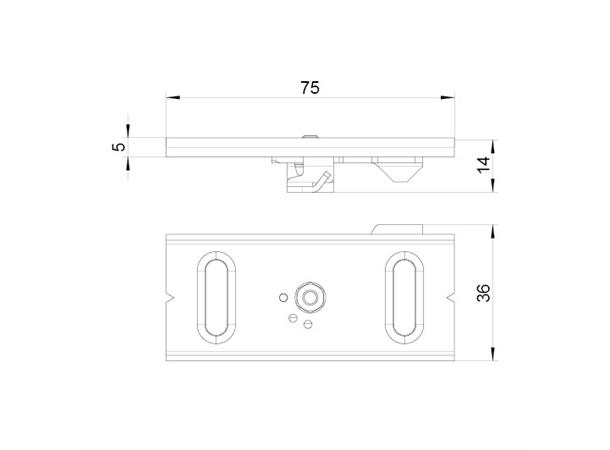 TRUMPF 95 G-TWIST Ceiling Mount Bracket, silver