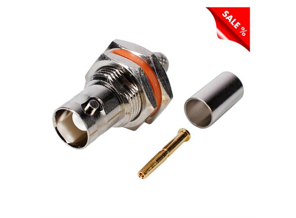 HICON BNC crimp-female connector Ground w/o ground isolated, thread 1/2"