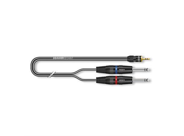 IC Onyx 2x0,25qmm, sort SC-Onyx, mini-jack / jack, HICON 1,00m
