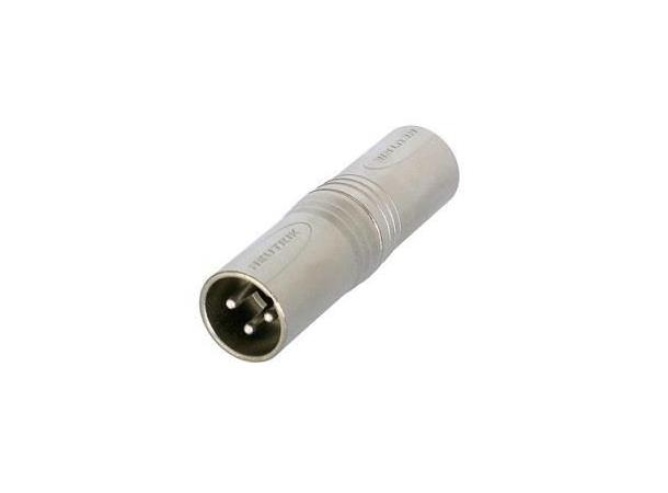 Neutrik overgang XLR 3P han/han XLR 3-pole male straight, silver-grey