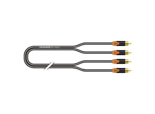 HICON 2xCinch<>2xCinch 5,00m Oxygen-free copper, gold-plated contacts