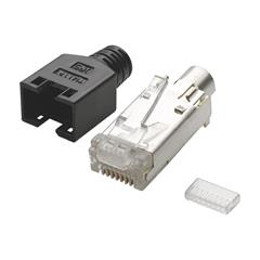 HIROSE RJ45 CAT.5E Plugconnect. sort Gold plated contact(s)