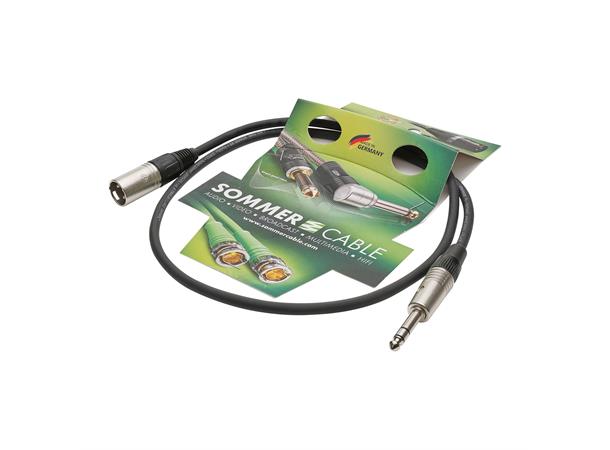 MC The Stage, sort,  2,50m XLRm-Jack stereo Neutrik 