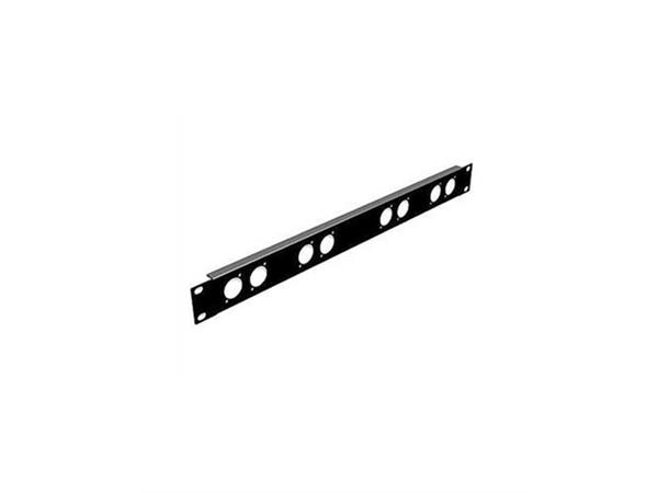 Penn 1U Panel, 8 x Neutrik D + CableTie Stanset for Neutrik D-Series
