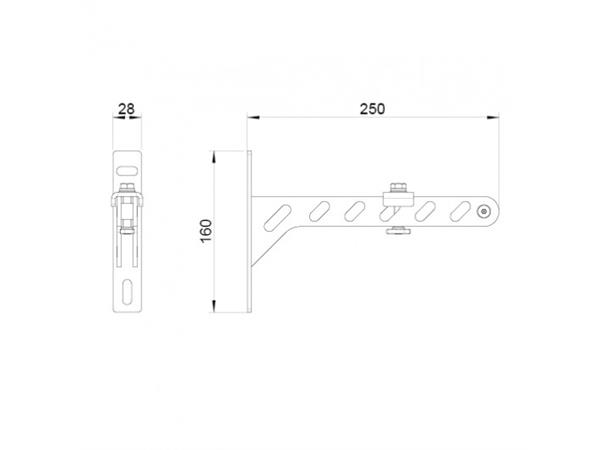 TRUMPF 95 Wall Mount Bracket 250, black 